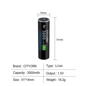 USB Rechargeable Battery Micro Interface Input