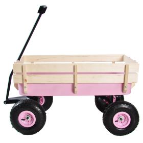 Outdoor&nbsp;Wagon&nbsp;All&nbsp;Terrain&nbsp;Pulling&nbsp;w/Wood&nbsp;Railing&nbsp;Air&nbsp;Tires&nbsp;Children&nbsp;Kid&nbsp;Garden