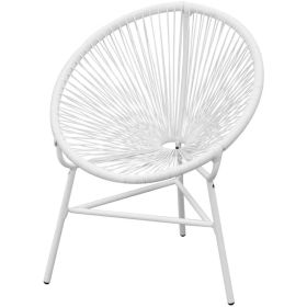 Patio String Moon Chair Poly Rattan White