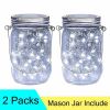 2x Solar Mason Jar Lid Insert Fairy String Light 20 LED Jar Include Garden Decor