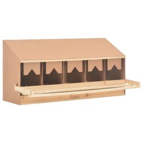 Chicken Laying Nest 5 Compartments 46.1"x13"x21.3" Solid Pine Wood