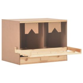 Chicken Laying Nest 2 Compartments 24.8"x15.7"x17.7" Solid Pine Wood