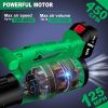 Leaf Blower - 450 CFM 125 MPH 20V Leaf Blower Cordless 1 X 3.0 Ah Battery & Charger Electric Leaf Blower Battery Operated Leaf Blower for Snow Removal