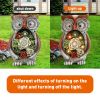 Garden Statue Owl Figurines,Solar Powered Resin Animal Sculpture with 5 Led Lights for Patio,Lawn, Garden Decor