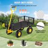 VEVOR Steel Garden Cart; Heavy Duty 900 lbs Capacity; with Removable Mesh Sides to Convert into Flatbed; Utility Metal Wagon with 180Â¬âˆž Rotating Handl