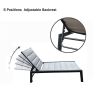 Outdoor Chaise Lounge Chair; Five-Position Adjustable Aluminum Recliner; All Weather For Patio; Beach; Yard; Pool(Grey Fabric)