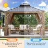 12*12FT patic gazebo,alu gazebo with steel canopy,Outdoor Permanent Hardtop Gazebo Canopy for Patio, Garden, Backyard