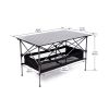 1-piece Folding Outdoor Table with Carrying Bag,Lightweight Aluminum Roll-up Rectangular Table for indoor, Outdoor Camping, Picnics,Beach,Backyard, BB