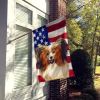 Phalene Dog American Flag Flag Canvas House Size