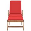 Sun Loungers with Cushions 2 pcs Solid Teak Wood Red