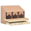 Chicken Laying Nest 3 Compartments 28.3"x13"x21.3" Solid Pine Wood