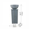 44.5" Polyresin Gray Zen Bowl Water Fountain, Outdoor Bird Feeder /Bath Fountains, Relaxing Water Feature for Garden Lawn Backyard Porch