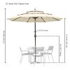 outdoor furniture  9Ft 3-Tiers Patio Umbrella Beige