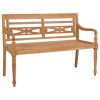 Batavia Bench with Green Cushion 59.1" Solid Teak Wood