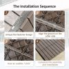 Patio Interlocking Deck Tiles, 12"x12" Square Composite Decking Tiles, Four Slat Plastic Outdoor Flooring Tile All Weather for Balcony Porch Backyard