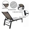 Outdoor Chaise Lounge Chair; Five-Position Adjustable Aluminum Recliner; All Weather For Patio; Beach; Yard; Pool(Grey Fabric)