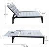 Outdoor Chaise Lounge Chair; Five-Position Adjustable Aluminum Recliner; All Weather For Patio; Beach; Yard; Pool(Grey Fabric)