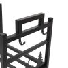 Outdoor Log Rack Firewood Storage Rack Outdoor, 2 Tier Outdoor Firewood Racks Log Holder with 4 Tools, Modern Firewood Holder Outdoor Small Log Rack w