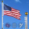 30 ft Al Flag Pole w/ US Flag and Ball