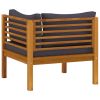 4 Piece Patio Lounge Set with Cushion Solid Acacia Wood