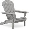 Wood Lounge Patio Chair for Garden Outdoor Wooden Folding Adirondack Chair Set of 2 Solid Cedar Wood Lounge Patio Chair for Garden; Lawn; Backyard;