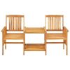 Patio Chairs with Tea Table and Cushions Solid Acacia Wood