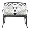 38in Outdoor Orchid Back Aluminum Bench Black