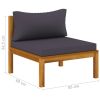 4 Piece Patio Lounge Set with Cushion Solid Acacia Wood