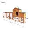 121' Large outdoor Wooden Chicken Coop, Hen House with Nest Box ,Wire Fence Poultry Cage