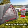 6 Family Camping Tents, Outdoor Double Layers Waterproof Windproof with Top Roof Rainproof and Large Mesh Windows Portable Easy Set Up Camping Gear wi