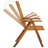 Patio Reclining Chairs 2 pcs with Cushions Solid Acacia Wood