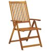 Patio Reclining Chairs 2 pcs with Cushions Solid Acacia Wood