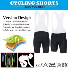 Men's Team Cycling Shorts Sports Breathable (Option: Black White-L)