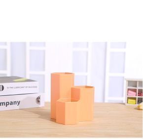 Creative And Fresh Hexagonal Pen Holder (Color: Orange)