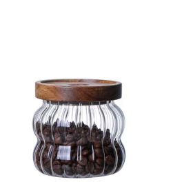 Glass Tea Food Grade Candy Coffee Bean Storage Jar (Option: Fringe-340ml)