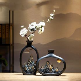 Chinese Style Mountain View Vase Decoration Tabletop Flower (Option: Combination6)