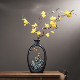 Chinese Style Mountain View Vase Decoration Tabletop Flower (Option: Combination4)