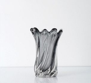 Modern American Living Room Petal Mouth Glass Vase Grey (Option: Silver-S)