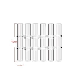 Test Tube Clear Glass Vase For Plant Bottle Flower Pot Hydroponic Container Decor Wedding Party Floral Hinged Flower Vases Home Decor (Option: 6only small brush)