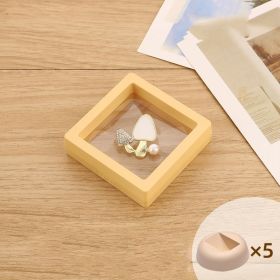 Thin Film Suspension Box Jewelry Storage (Option: Yellow-7X7 5PCS)