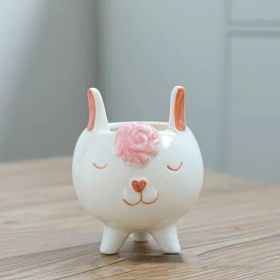 High Temperature Hand Painting Cartoon Animal Flowerpot (Option: Qd4)