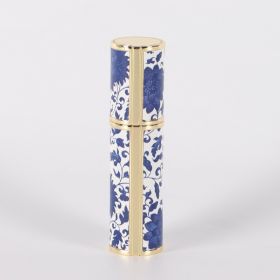 Blue And White Porcelain Vintage Perfume Sub-bottles PU Leather Glass Bottle (Option: No1)