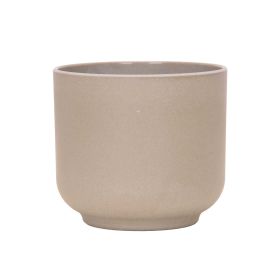 Plastic Flowerpot Multi-color Frosted Table Small Flower Pot (Option: Light Coffee-Diameter 9.5x height 8.5cm)