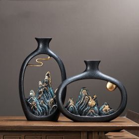 Chinese Style Mountain View Vase Decoration Tabletop Flower (Option: Combination2)