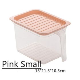 Kitchen Plastic Fruit Storage Tank (Option: Pink-Small)