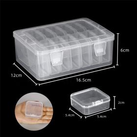 Plastic Mini Transparent With Hinged Cover And Rectangular Jewelry Box Sets (Option: 15 Piece Set)