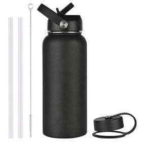 Vacuum Stainless Steel Large Capacity Water Bottle (Option: Black-1000ml)