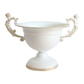 Retro Iron Art Flower Ware FrenchDecoration Vase For Wedding Banquet Table (Color: White)