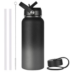 Vacuum Stainless Steel Large Capacity Water Bottle (Option: Black Grey Gradient-1000ml)