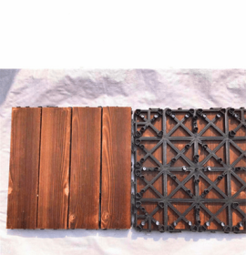 Self-paved Anticorrosive Sun Room Garden Splicing Outdoor Wooden Floor Material (Option: Carbonized)